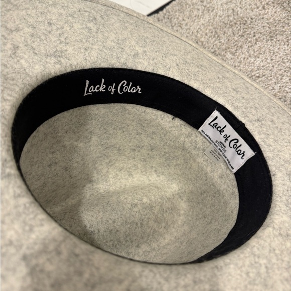 NWOT Lack Of Color Grey The Mack Fedora Leather Band Trim Boho Hat in Size M/57 - Picture 4 of 7